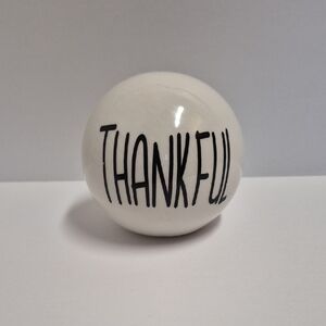 Thankful White Ceramic Sphere
